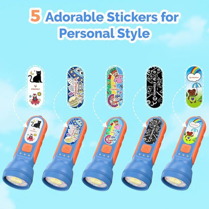 ETENWOLF L1 Rechargeable Kids Flashlight - LED with Fun DIY Stickers, 6 Light Modes, IPX5 Waterproof