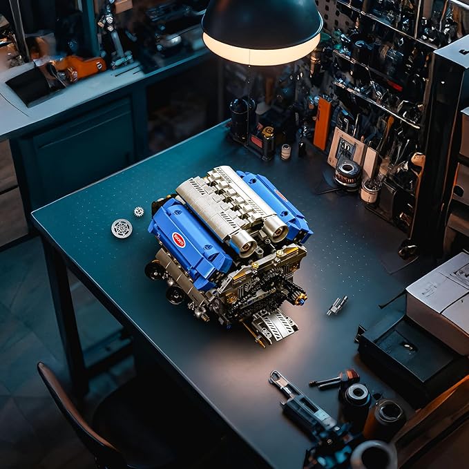 V8 Engine Model Kit That Runs Motorized Engine Building Set for Adults Working Visible Engine with Chain &amp Cylinder Linkage STEM Mechanical Building Toy Gift for Car Enthusiasts