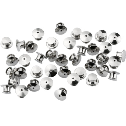 SUBANG 100 Pieces Metal Pin Backs Locking Pin Keepers Locking Clasp with Storage Case