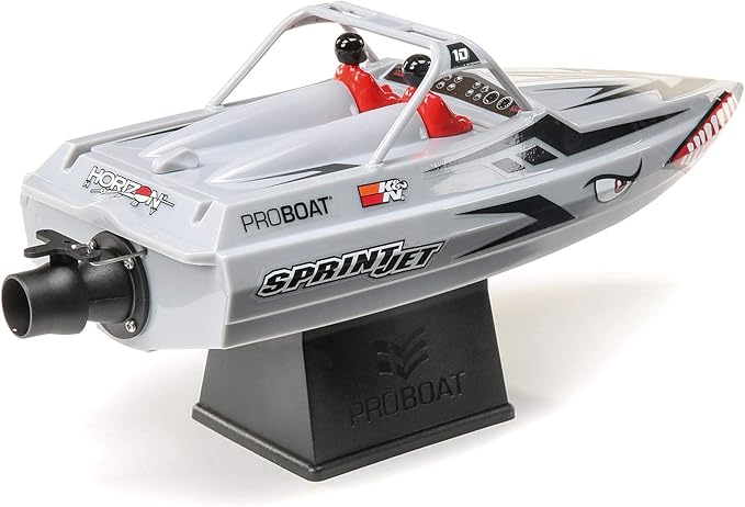 Pro Boat Sprintjet 9 Self-Righting Deep-V Jet Boat Brushed RTR Ready to Run Silver PRB08045T1