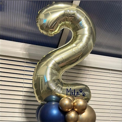 40 Inch Balloon Number 2 Champagne Gold, Large Foil Light Gold Number Balloons Set 0-9 for Women Men, Digital 2 Helium Balloons for Boys Girls 2nd Birthday Anniversary Graduation Party Decorations