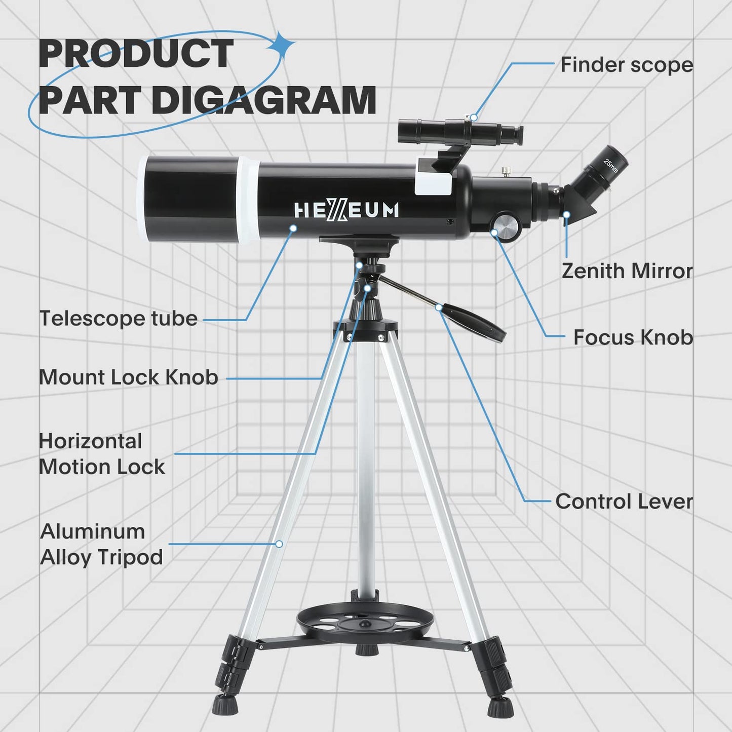 Koolpte Telescope for Adults & Beginner Astronomers - 80mm Aperture 600mm Fully Multi-Coated High Transmission Coatings with AZ Mount Tripod Phone Adapter, Carrying Bag, Wireless Control.