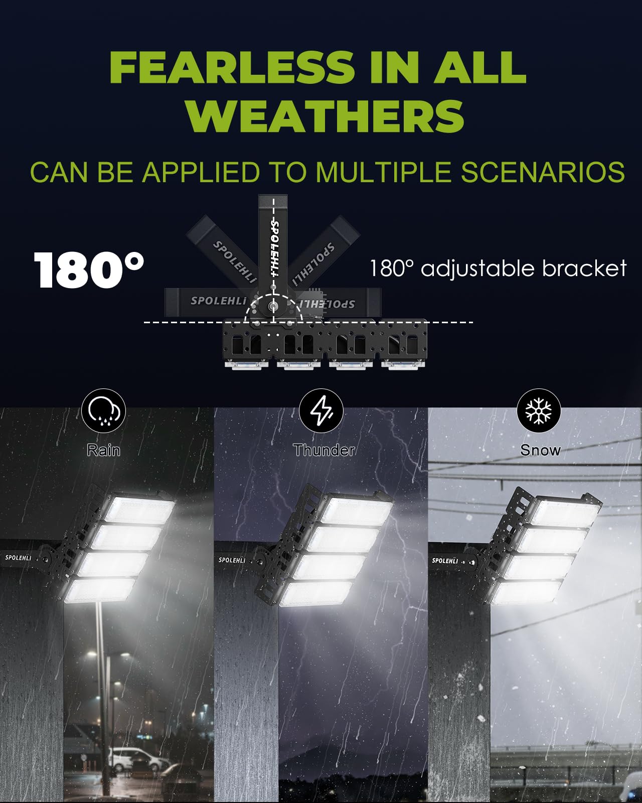 LED Stadium Light – 1200W Equivalent High Mast Flood Light 32,000LM, IP66 Waterproof, 50,000Hrs Lifespan, 120° Wide Beam for Tunnels/Parking Lots/Fields – Super Bright & Energy-Saving (200W, 85V-305V)