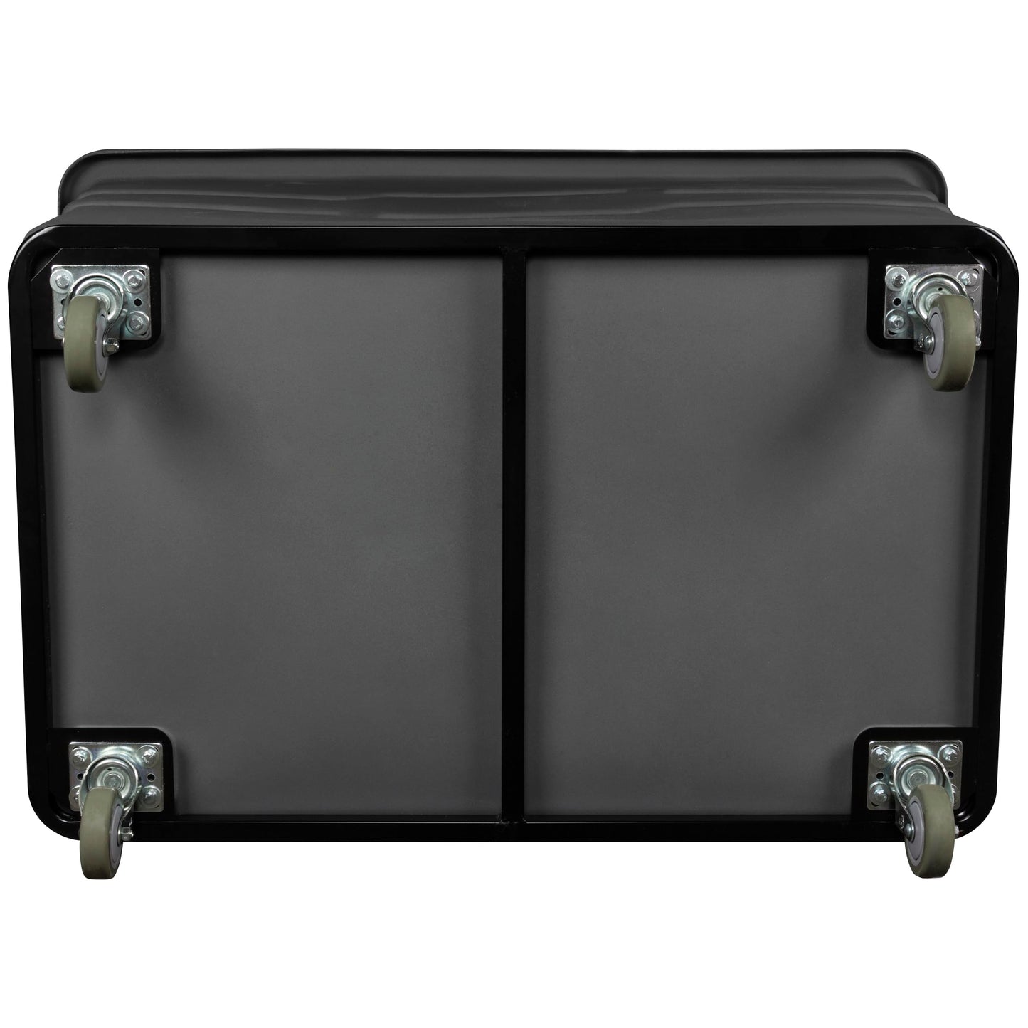 ReadySpace Commercial 20 Bushel Utility Cart with Steel Base, Poly Box Basket Truck, Laundry Cart, and Rolling Trash Bin, 51.5-Inch x 35.5-Inch x 36-Inch, 1000 Pound Weight Capacity, Black
