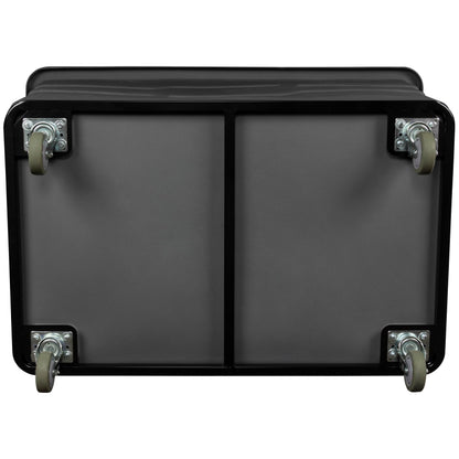 ReadySpace Commercial 20 Bushel Utility Cart with Steel Base, Poly Box Basket Truck, Laundry Cart, and Rolling Trash Bin, 51.5-Inch x 35.5-Inch x 36-Inch, 1000 Pound Weight Capacity, Black