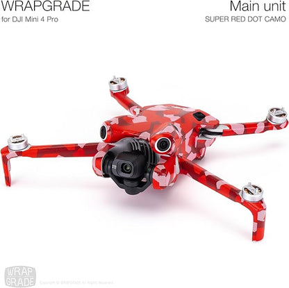 WRAPGRADE Skin Stickers Compatible with DJI Mini 4 Pro | Full Wrap (Super Red Dot Camo)