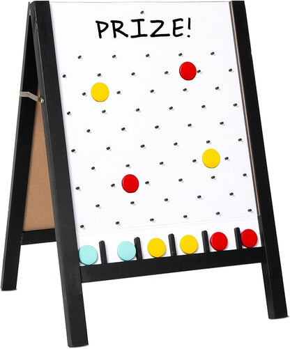 Ilyapa Board - Large Portable Prize Drop Game for Events and Trade Show - 21 x 30 Inch Double Sided - Wooden A-Frame Whiteboard Sign Eraser