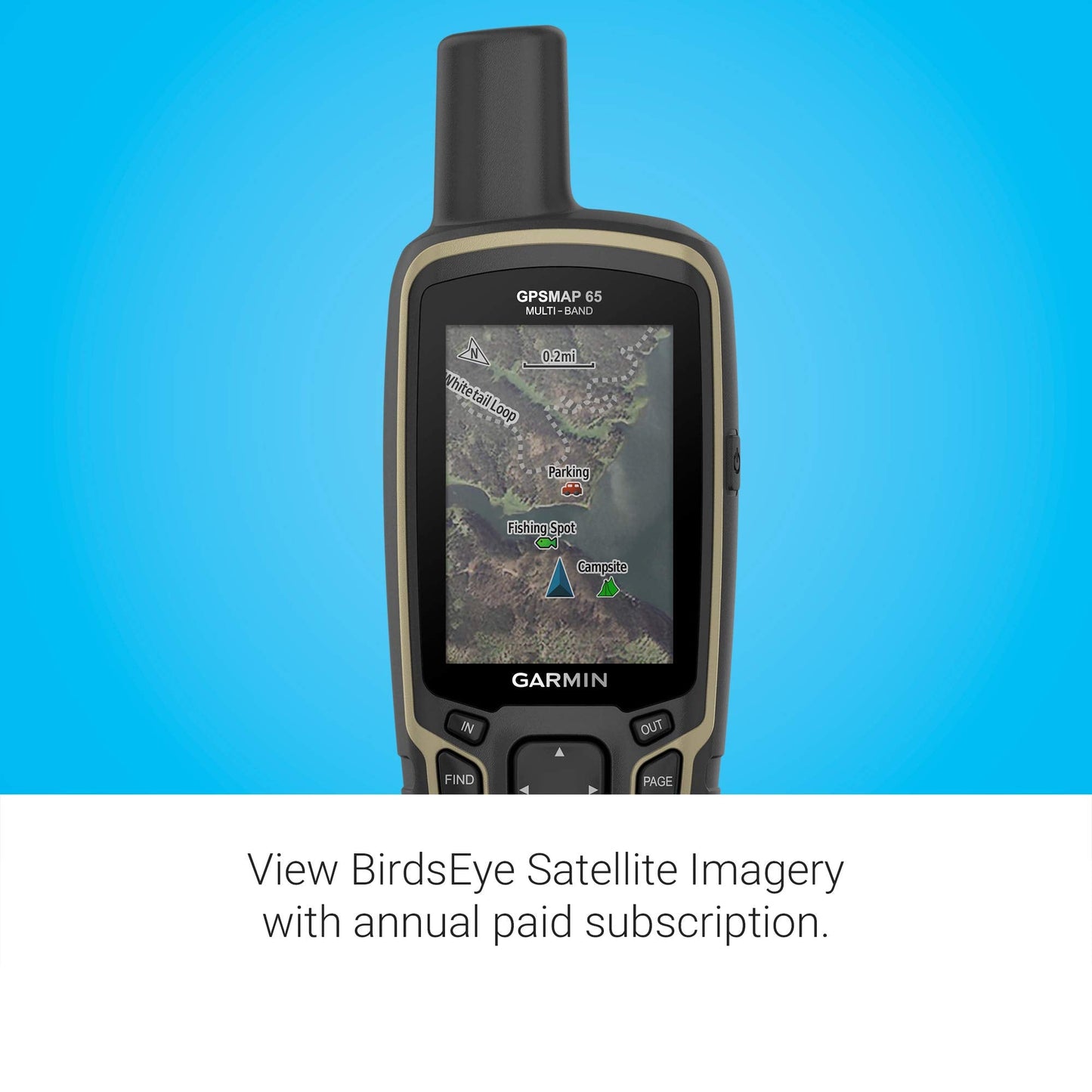 Garmin GPSMAP 65, Button-Operated Handheld with Expanded Satellite Support and Multi-Band Technology, 2.6" Color Display, 010-02451-00