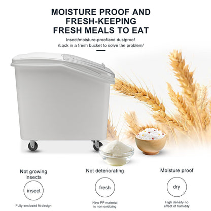 WELKOR Ingredient Storage Bin,21 Gallon Dispenser Bin with Scoop for Dry Food, Sugar, Baking Supplies,Kitchen Rice Cereal Flour Bin,BPA Free,Pet Food Storage Container,Dog Cat Birds Food (21 Gallon)