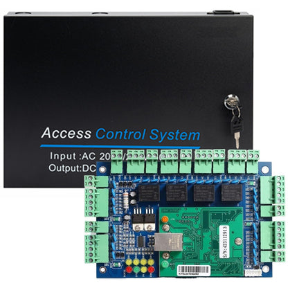 MENGQI-CONTROL 4 Doors TCP/IP Access Control Panel Wiegand Controller,Computer Based Software,Big Space Power Supply Box(can Put in Backup Battery)