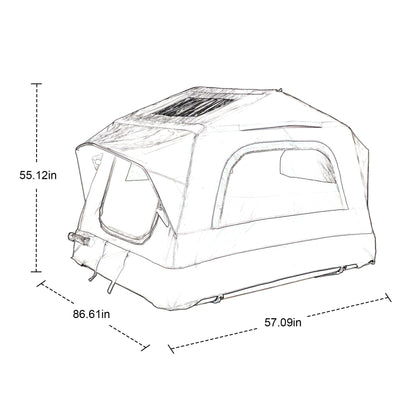 GDFStudio Inflatable Roof Top Tent for SUV Truck Car, 2 Person Rooftop Camping Tent with Air Beam Structure, Panoramic Skylight, Telescoping Ladder & Quick Setup, Outdoor Waterproof Travel Tent, Gray