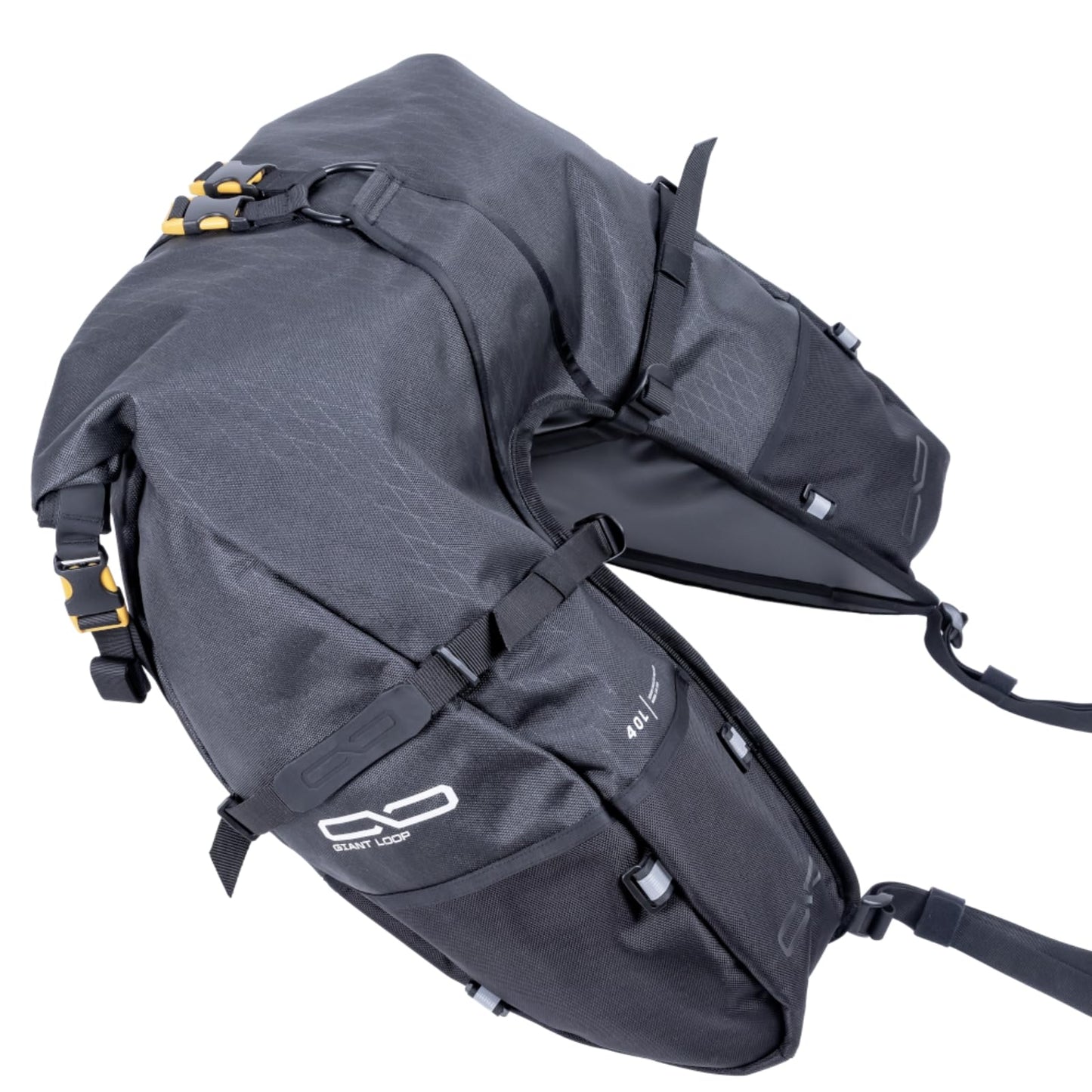 Giant Loop Coyote Saddlebag, Water-resistant Motorcycle Storage Bag, 39-Liters Capacity to Carry Small & Large Gear, Fits Any Dirt Bike, Enduro, Adventure & More (Black)