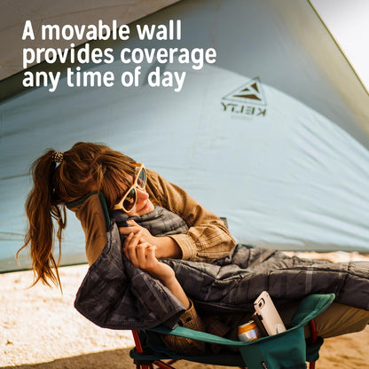 Kelty Sunshade – Pop Up Portable Shade UV Shelter for Beach Trips, Soccer Games, Backyard, Camping, Adjustable Side Wall, Wind Protection, Huge Interior Space, 2024 Model (Fallen Rock)