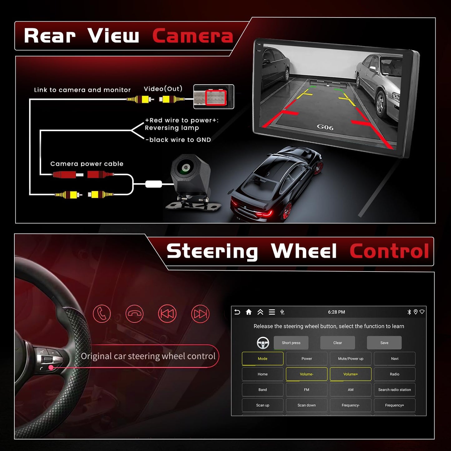 Realdio 4+64GB Android 15 for Jeep Compass Patriot 2007 2008 2009 Car Radio Wireless Carplay Android Auto, Car Stereo 10.1" 1280*720P In-cell Touch Screen WiFi Bluetooth5.0 GPS FM/RDS EQ Backup Camera