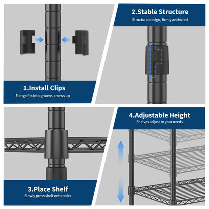 Heavy Duty Clothes Rack with Cover, 485LBS Capacity, Portable Closet Wardrobe on Wheels, Carbon Steel, Dustproof, Tool-Free Assembly, Clothes Racks for Hanging Clothes, for Bedroom, Laundry, Storage