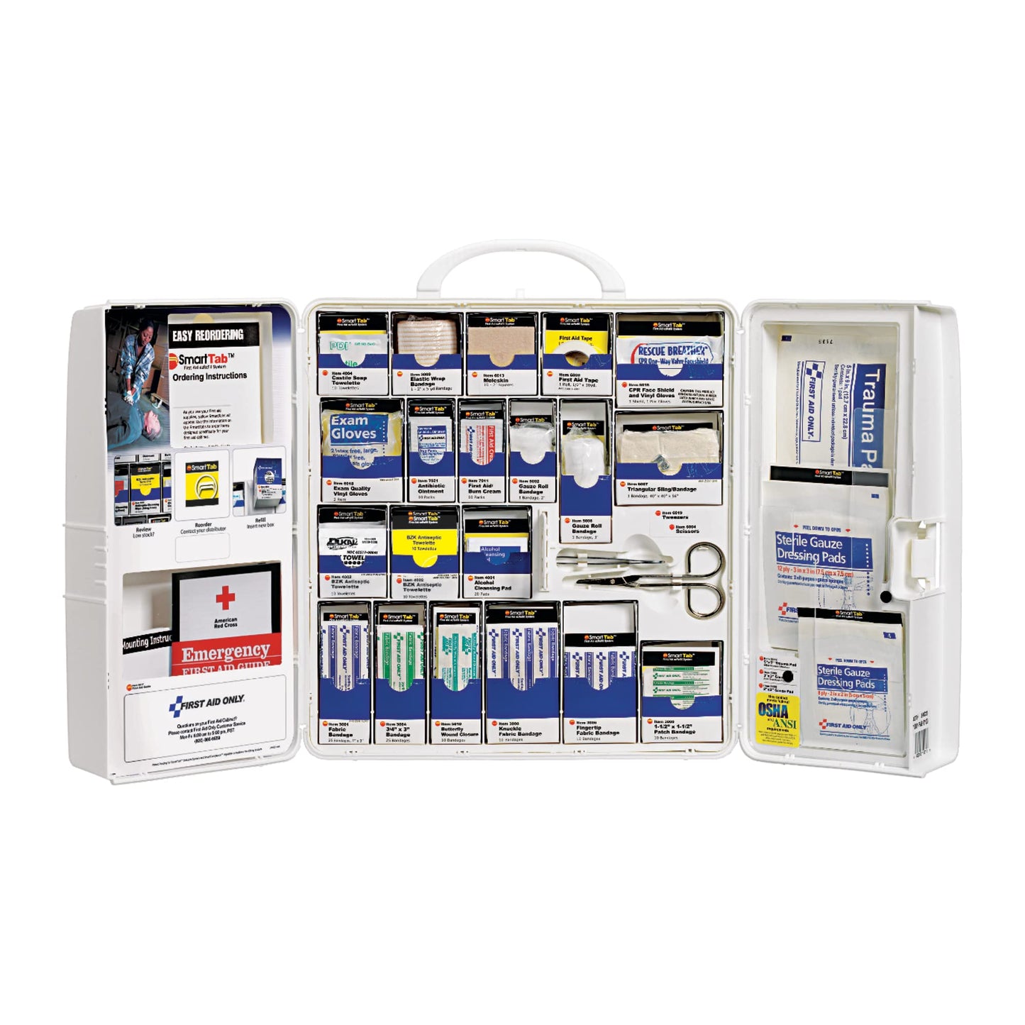 First Aid Only 1001-FAE-0103 Large SmartCompliance First Aid Kit, 209 Pieces, OSHA Compliant, Plastic Case