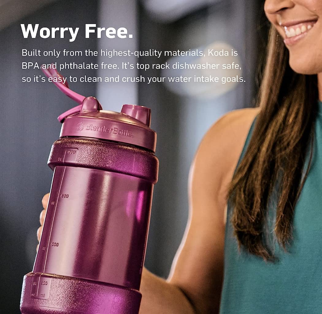 BlenderBottle Star Wars Mandalorian Half Gallon Water Bottle, Koda Large Water Jug, 74oz, Yoda, Feel The Force, 2.2 Liters