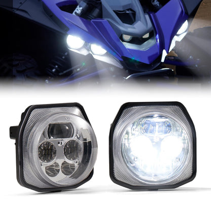A & UTV PRO LED Headlights with High Low Beam Lights for 2018-2024 Yamaha Wolverine X2 X4,Headlamp Front Lamp Lights for 2016-2024 YXZ 1000R Accessories