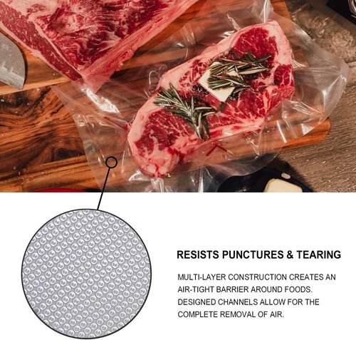Food Saver Vacuum Sealer Bags - 4 Pack 11" x 25' Rolls | Commercial Grade, Microwave & Freezer Safe