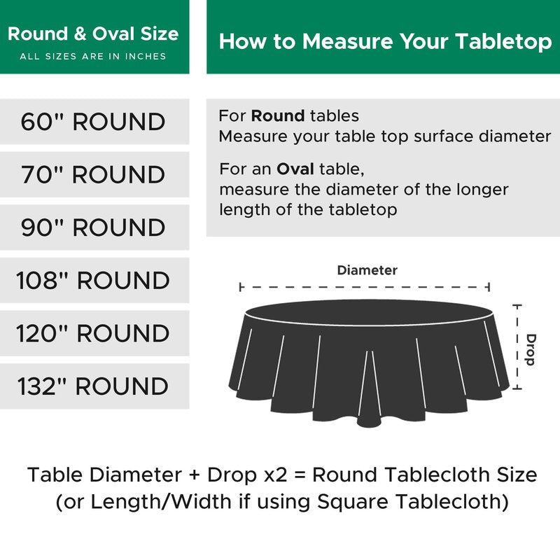 Biscaynebay Textured Fabric Christmas Round Table Cloth 90", Hunter Green Water Resistant Folding Table Covers for Dining, Kitchen, Wedding & Parties Machine Washable