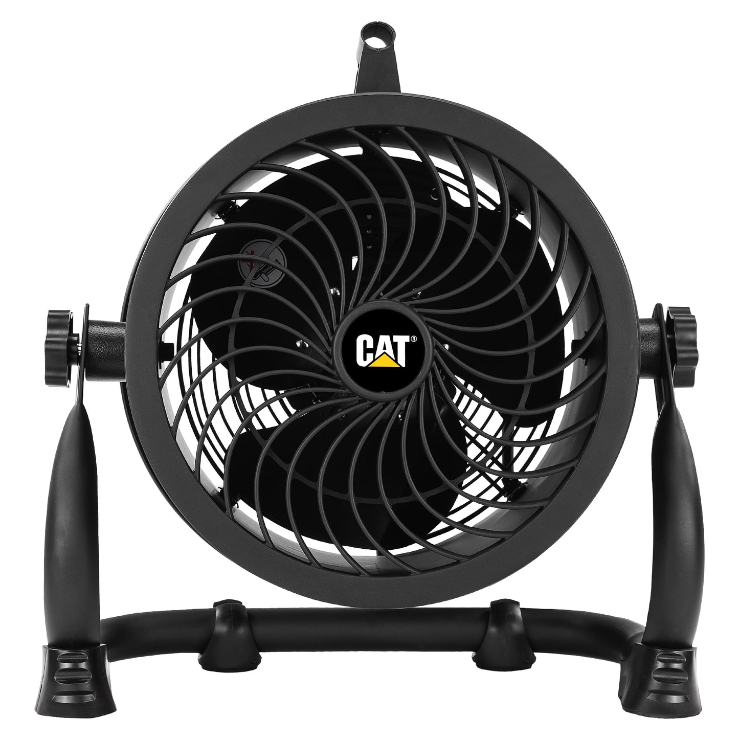 CAT fans - 9”-Blade High-Velocity Drum Fan (Black, 2-in-1): 940 CFM, 4-Speed, 360° Pivoting Head, Dual Ball Bearing Motor with Die-Cast Cover (HVD-9AC-BLK)