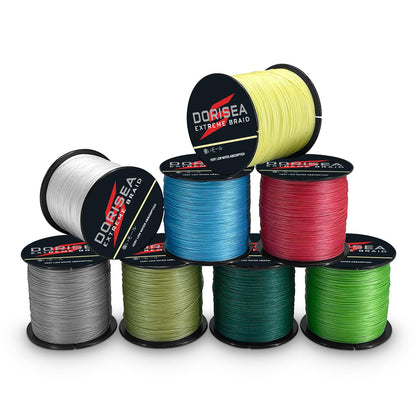 Dorisea Extreme Braid 100% Pe White Braided Fishing Line 109Yards-2187Yards 6-550Lb Test Fishing Wire Fishing String Incredible Superline Zero Stretch (2000m/2187Yards 200lb/0.75mm(8Strands))