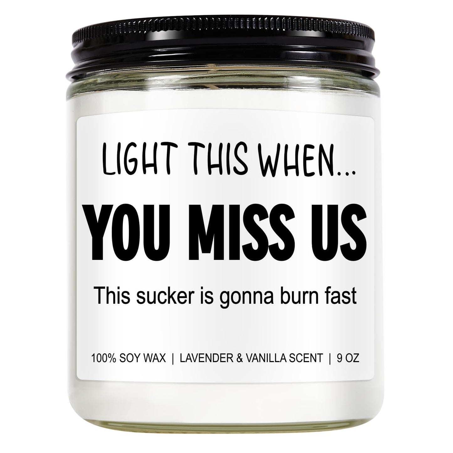 Younift Funny Scented Candle, We Will Miss You, Moving Away Gifts for Friend, Farewell, Goodbye, Going Away Gifts for Coworkers Women, Men, Boss, Coworker Leaving, Retirement Presents - 9 oz