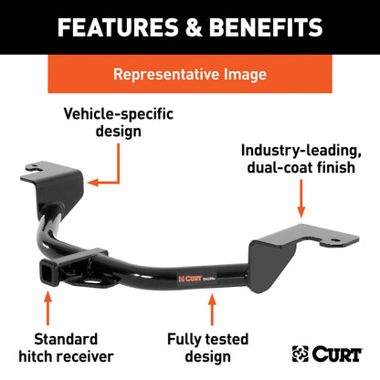 CURT Manufacturing 11286 Class 1 Trailer Hitch, Pin and Clip