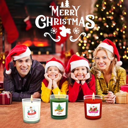 Christmas Scented Glass Votive Candle Set - 12 Pack, Holiday Fragrances: Apple & Cinnamon, Vanilla Cake, and Cedar - Festive Decor Candles for Home Parties Gifts