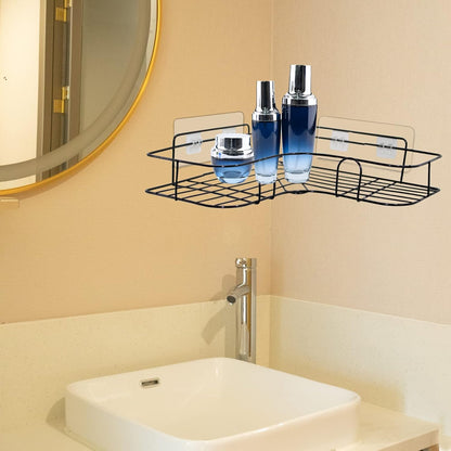 Skiennix Shower Caddy Adhesive - Strong Transparent Sticky Pads for No-Drill Bathroom & Kitchen Storage | 8 Pack