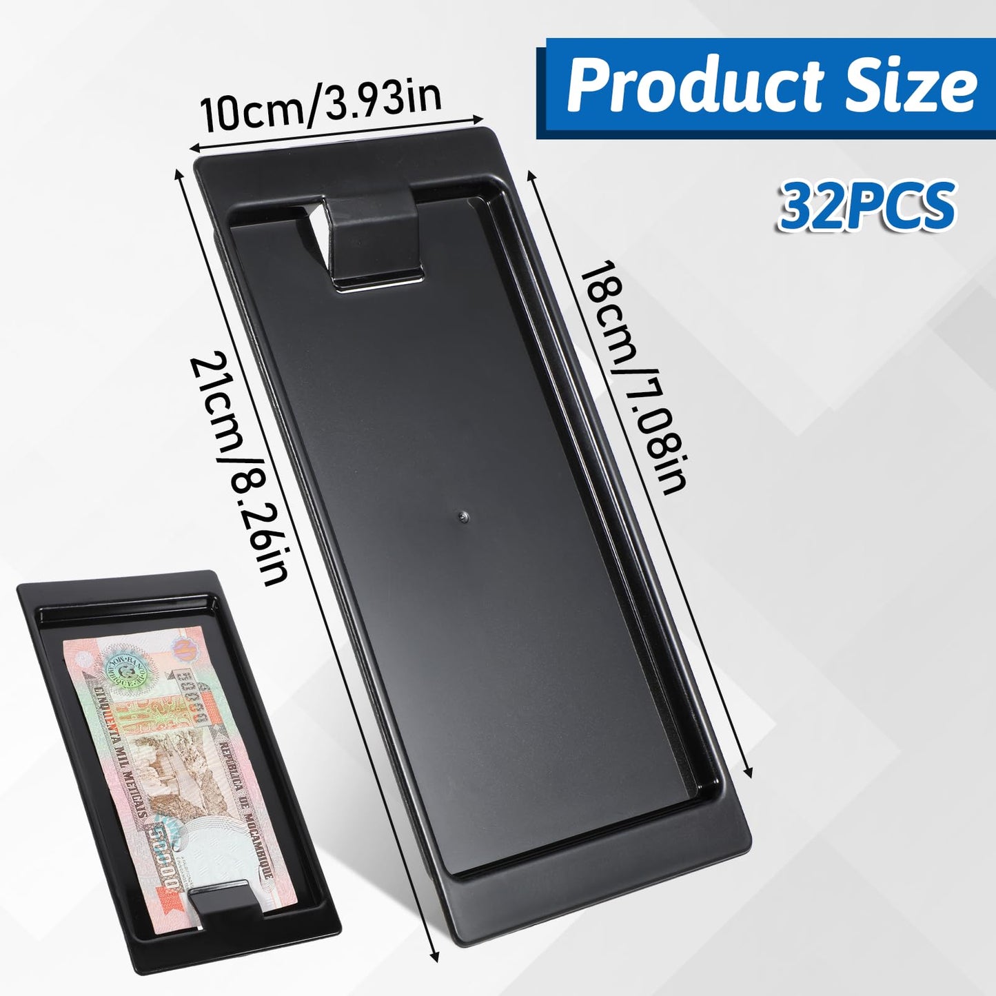 32 Pack Check Holders Black Restaurant Check Presenters Check Presenter Trays Guest Plastic Tip Trays Waitress Bill Holder Guest for Restaurants, Bars, Hotels
