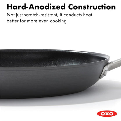 OXO 12” Nonstick Frying Pan Skillet - Durable Ceramic, PFAS-Free, Scratch Resistant, Black