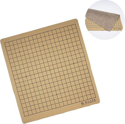 Portable Go Game Set Reversible 19x19 / 13x13 Faux Leather Foldable Game Board with Single Convex Ceramic Stone 361pcs and Plastic Go Bowls 2 Players Board Game