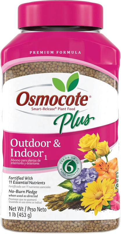 Osmocote Smart-Release Plant Food - Granular Fertilizer with 11 Essential Nutrients | 1 lb for Indoor & Outdoor Use