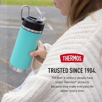 THERMOS Icon Series Insulated Water Bottle - 18 Ounce, Seafoam | Stainless Steel with Straw Lid