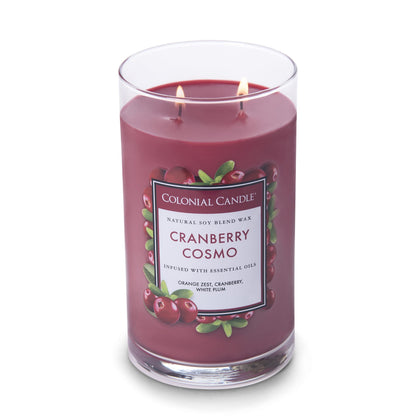Colonial Candle Cranberry Cosmo Scented Jar Candle, Classic Cylinders Collection, 2 Wick, Red, 19 oz - Up to 120 Hours Burn