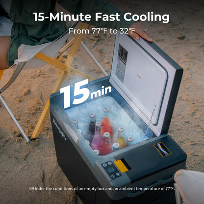 BougeRV 12 Volt Refrigerator, CRPRO 30 Quart 12V Car Fridge, Portable Freezer (-8℉~50℉), Compressor Cooler with 12V/24 DC, 110-240 AC for Outdoor Camping Overlanding Truck RV SUV Van