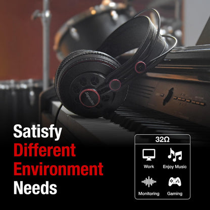 Superlux HD681 Semi-Open Studio Headphones, Wired Over-Ear with 50mm Neodymium Drivers, Single-Sided Cable, 10-30,000Hz, for Monitoring, Recording, Mixing, Podcast, Music