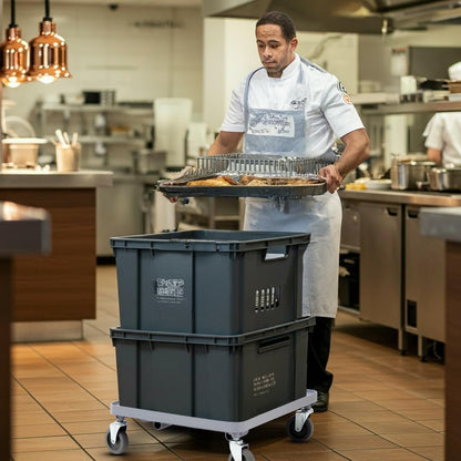 Aurelema 21 x 21 x 3 Inches Dolly for Dish and Glass Rack with 4 Wheels Dolly Dishwashing Rack Cart 250 Lbs Load Capacity for Kitchen Dining Room Floor Storage Room Restaurants,Gray (2 Pcs)