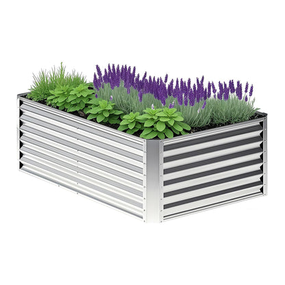YILIFEIDA 6x3x1ft Rectangle Galvanized Raised Garden Beds kit，Large-Capacity Metal Planter Garden Box Outdoor,Metal Garden Bed for Vegetables，Flower，Fruits，Steel Raised Beds for Backyard Gardening