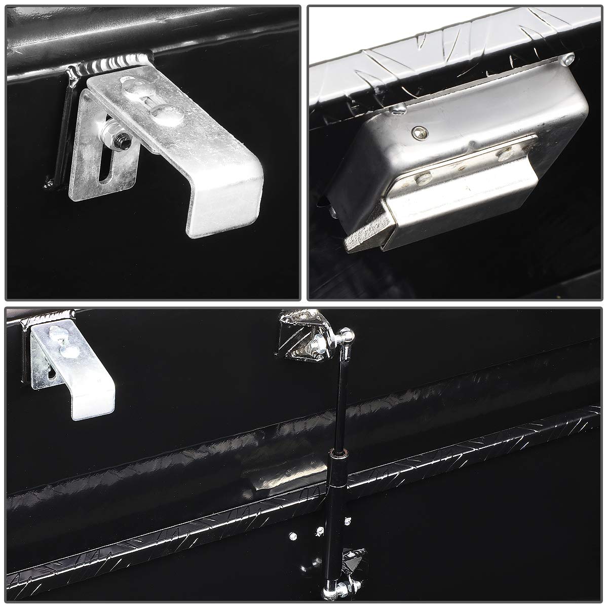 DNA Motoring TBOX-T4-51-ALU-BK 60"(L) x 12"(W) x 15.5"(H) Aluminum Truck Storage Tool Box w/Lock & Keys,Black