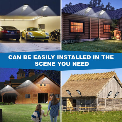 Cenfmltd Solar Lights Outdoor Waterproof 6 Pack, Solar Flood Street Lights Dusk to Dawn Motion Sensor 6500K LED Security Outdoor Lights with Remote Control for Patio Barn Yard Garage Garden