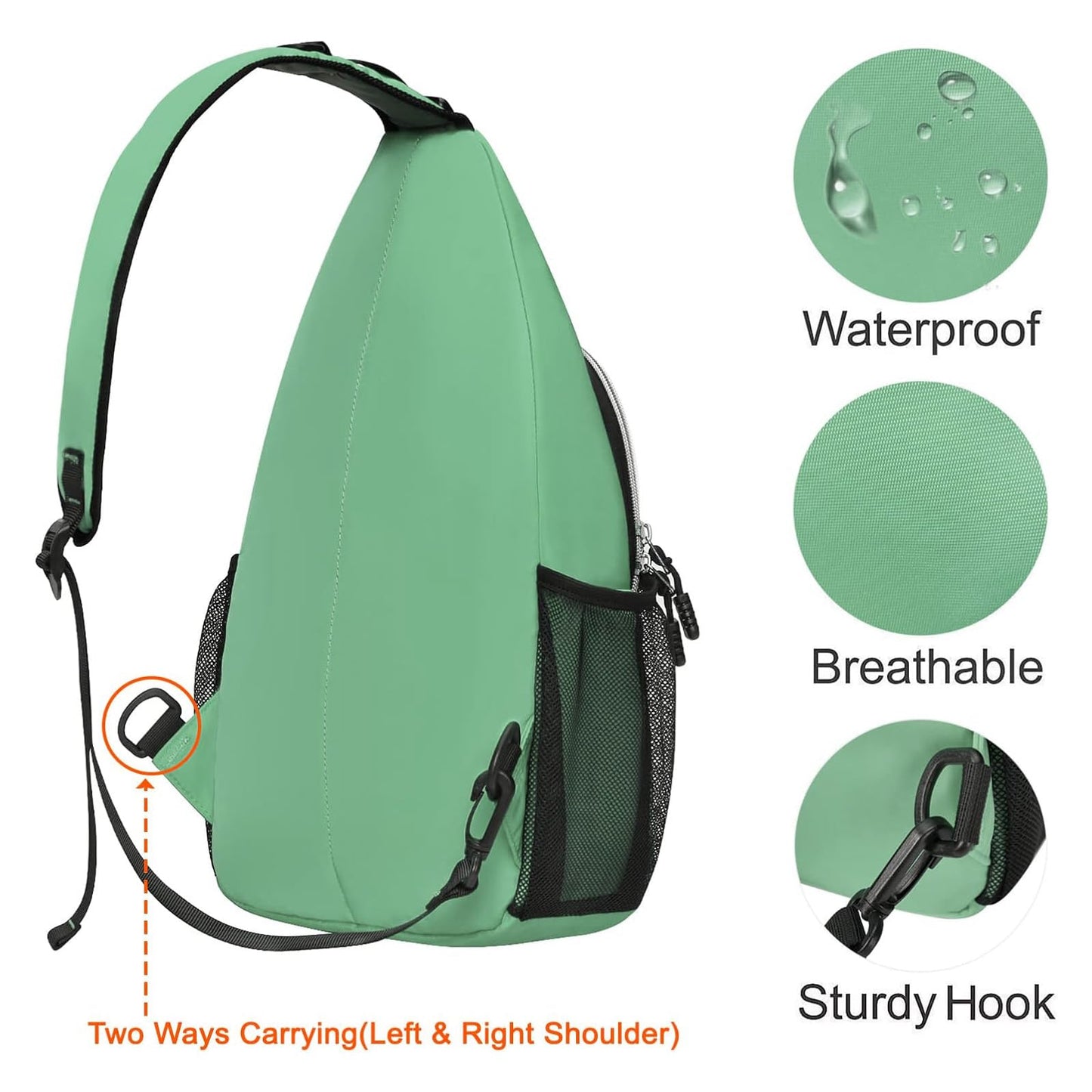 MOSISO Sling Backpack, Multipurpose Crossbody Shoulder Bag Travel Hiking Daypack