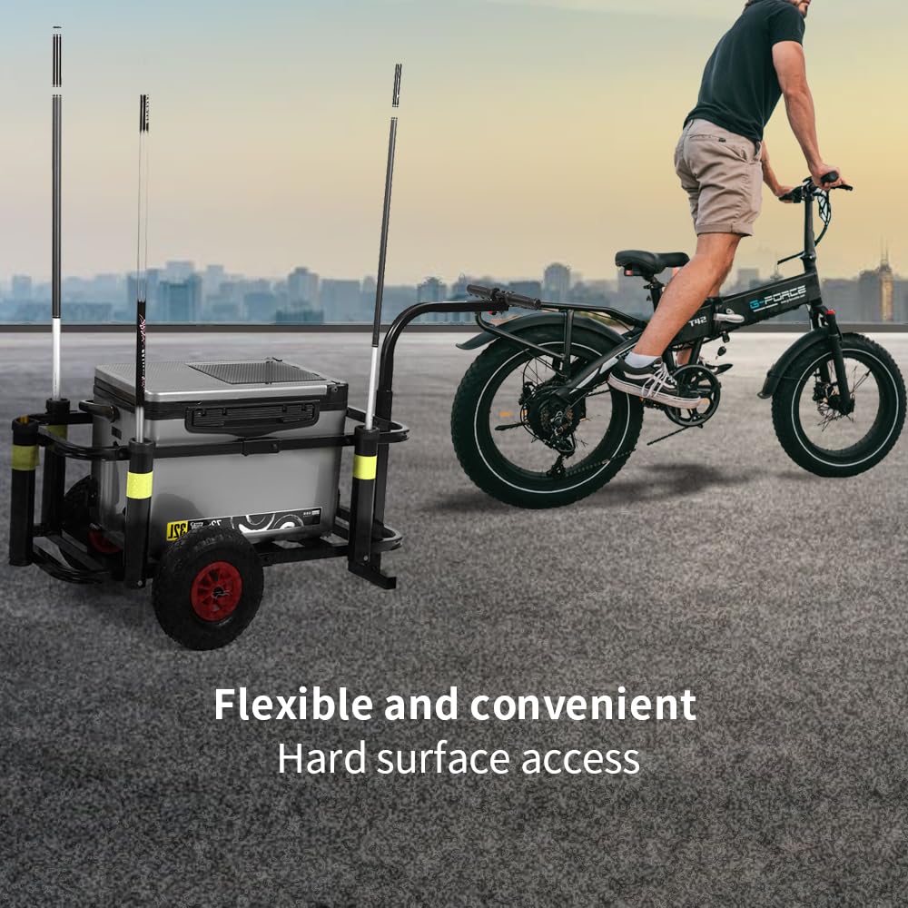Beach Fishing Cart, Heavy Duty Fish, and Marine Cart for Fishing, Picnic, and Other Outdoor Activities, Black