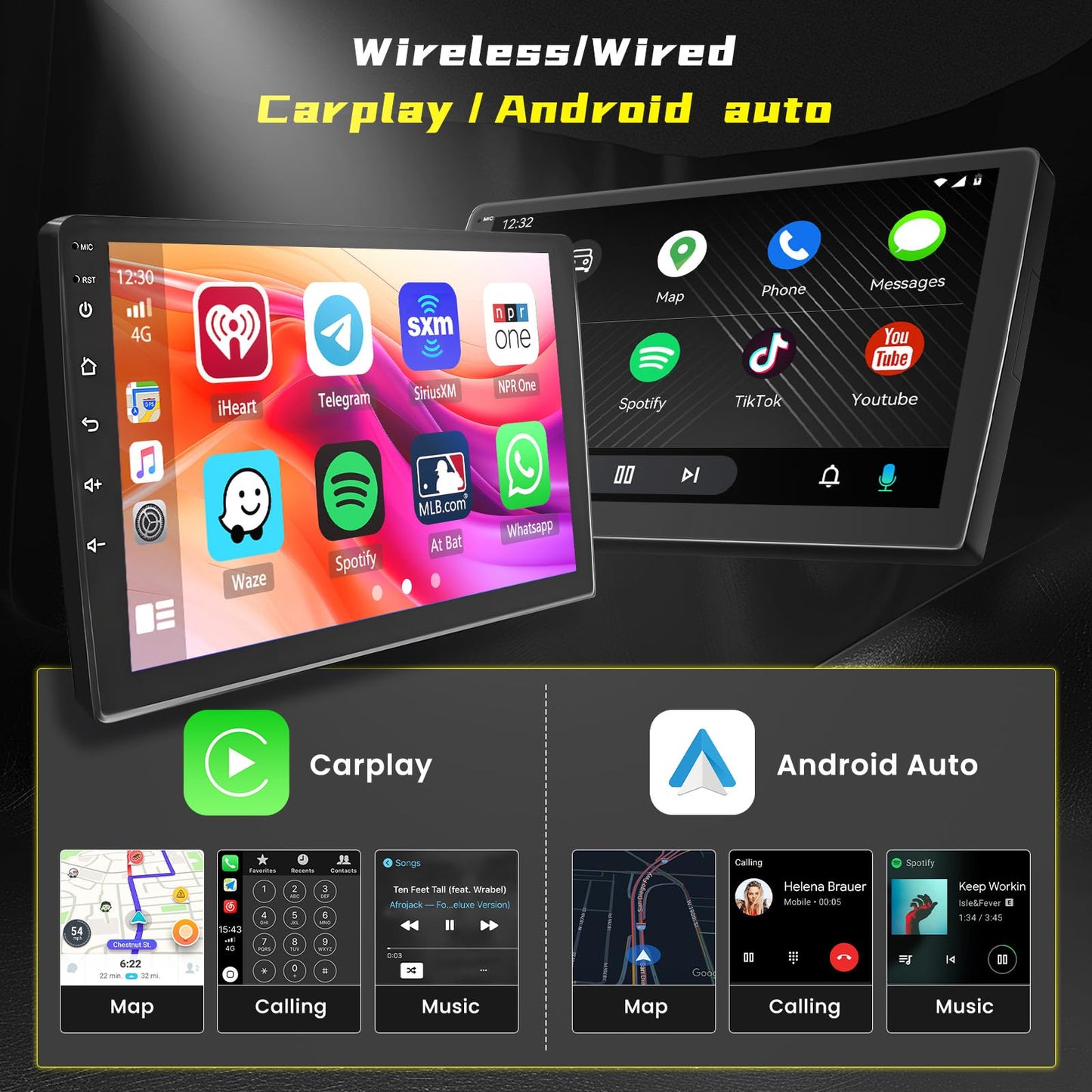 [4Core 64G] Android 15 Car Stereo for Jeep Compass 2017 2018 2019 2020, Hikity 9'' Touchscreen Compass Radio Wireless Carplay Android Auto GPS Bluetooth 5G WiFi Mirror Link FM/RDS/EQ SWC Backup Camera