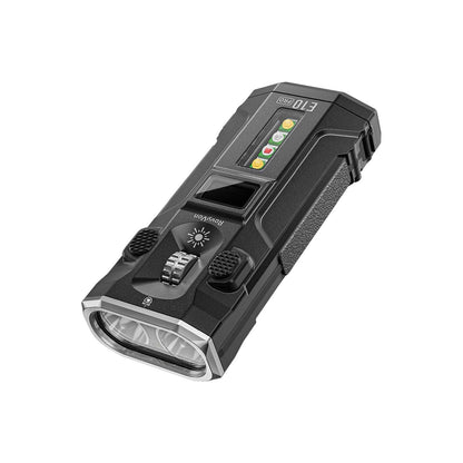 RovyVon E10 Pro 1600 Lumens Flat EDC Flashlight, Includes USB-C Rechargeable Batteries, OLED Display & Scroll Switch Pocket Light with Green Light, UV/Red/White Sidelight for Camping Hiking Emergency