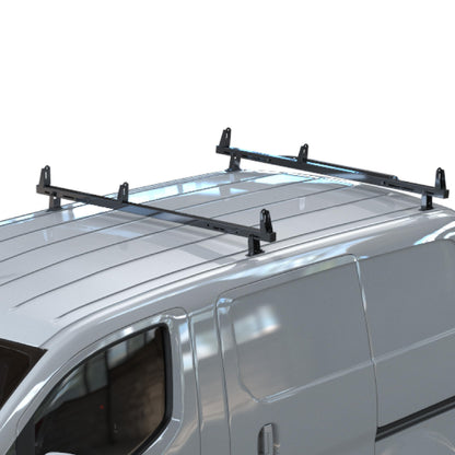 Universal 2 Bars Roof Ladder Rack 700 LBS Capacity Utility Adjustable Cross Bar with Stopper for Van Without Rain Gutter Fit for Kayak Canoe Ladder Lumber Pipes Cargo Carrier Accessories