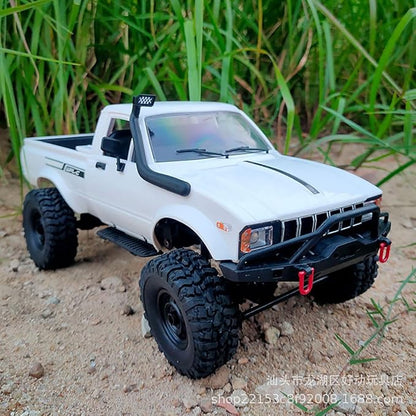 C24-1 RC Crawler Offroad RC Truck 4x4 Remote Control Rock Crawler Pickup Trucks with Led Light 2.4 Ghz 1/16 Scale All Terrain Car Brushed RTR Pickup for Adults (2 Batteries)