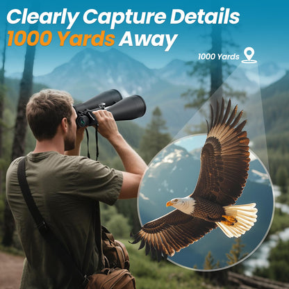 20x80 Binoculars for Adults High Powered - Aurosports 80mm Large Aperture Binocular with Clear Low Light Vision - Long Range Binoculars for Bird Watching Stargazing Hunting Outdoor