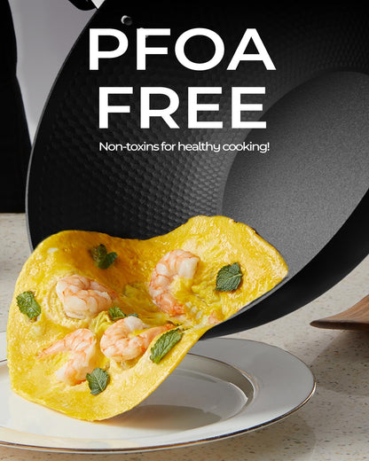 Armorbear Carbon Steel Pan Cookware Set (Carbon Steel Skillet & Wok), Nitrided Pre‑Seasoned, Flat‑Bottom Frying Pans for All Stovetops